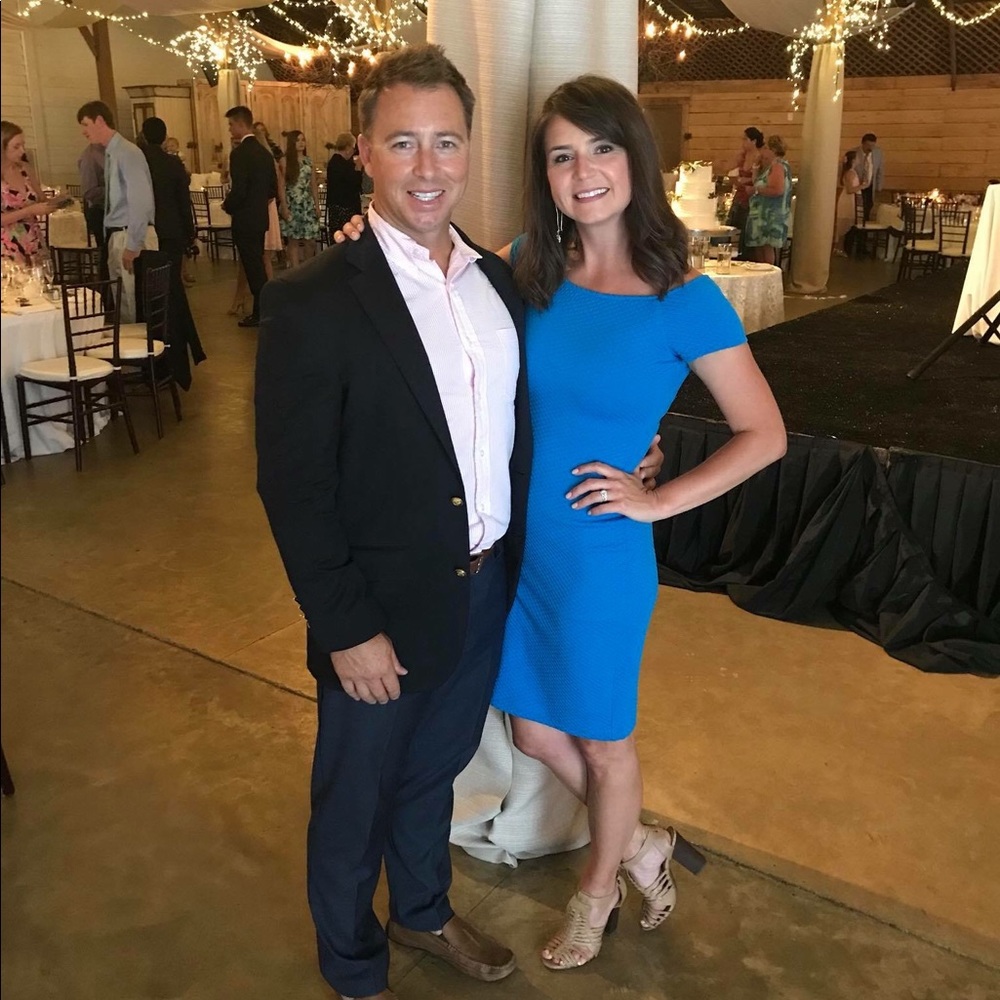 Blue bodycon midi dress